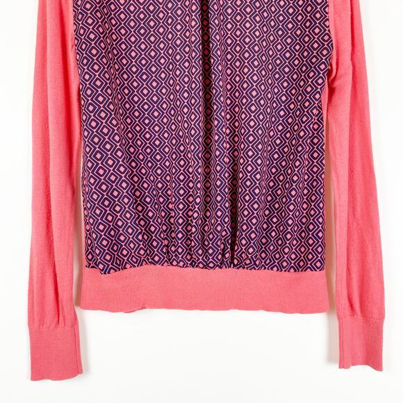 Loft Ann Taylor Salmon Pink & Blue Button Front Cardigan Sweater Womens Size XS - Picture 10 of 10